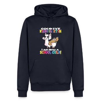 Au revoir la maternelle, je suis un écolier maintenant ! - Sweat à capuche Premium bio Homme - bleu marine - Devant - Nico (187cm)