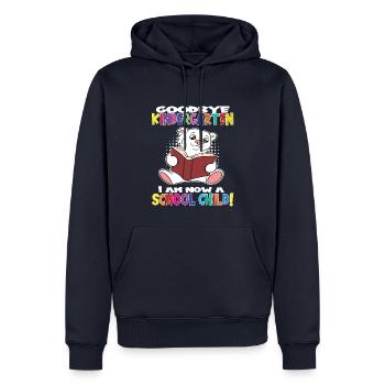 Au revoir la maternelle, je suis un écolier maintenant ! - Sweat à capuche Premium bio Homme - bleu marine - Devant - Nico (187cm)