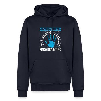 Introverted Discuss Fingerpainting - Männer Premium Bio Hoodie - Navy - Vorne - Nico (187cm)