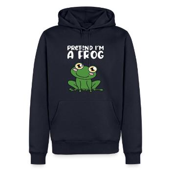Prétendez que je suis une grenouille - Sweat à capuche Premium bio Homme - bleu marine - Devant - Nico (187cm)