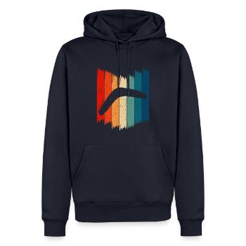 Vintage Boomerang Rétro Boomerang - Sweat à capuche Premium bio Homme - bleu marine - Devant - Nico (187cm)