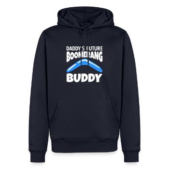 Le futur boomerang de papa Buddy - Sweat à capuche Premium bio Homme - bleu marine - Devant - Nico (187cm)