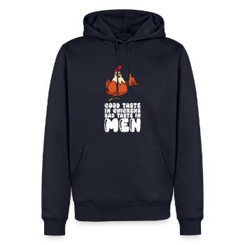 Bon goût dans les poulets Mauvais goût chez les hommes - Sweat à capuche Premium bio Homme - bleu marine - Devant - Nico (187cm)