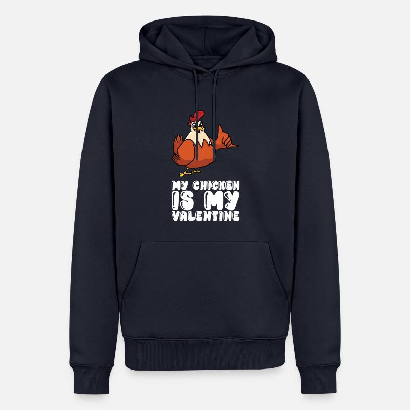 Mon poulet est ma Saint-Valentin - Sweat à capuche Premium bio Homme - bleu marine