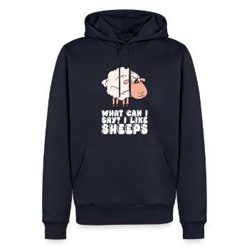 Was Soll Ich Sagen, Ich Mag Schafe - Männer Premium Bio Hoodie - Navy - Vorne - Nico (187cm)