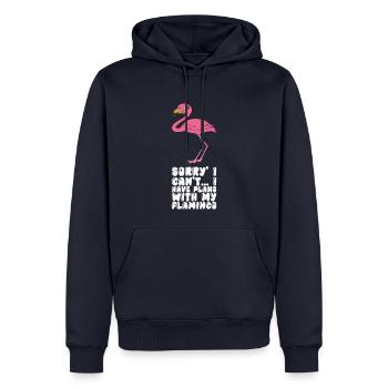 Lustige Flamingo-Grafik - Männer Premium Bio Hoodie - Navy - Vorne - Nico (187cm)