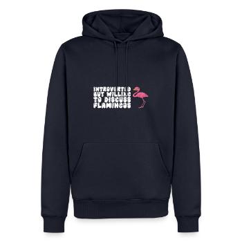 Lustige Flamingo-Grafik - Männer Premium Bio Hoodie - Navy - Vorne - Nico (187cm)