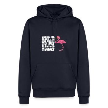 Drôles de graphismes flamants roses - Sweat à capuche Premium bio Homme - bleu marine - Devant - Nico (187cm)