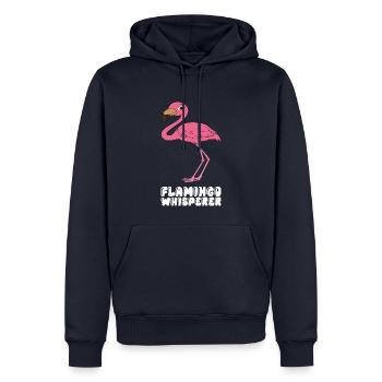 Drôles de graphismes flamants roses - Sweat à capuche Premium bio Homme - bleu marine - Devant - Nico (187cm)