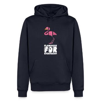 Drôles de graphismes flamants roses - Sweat à capuche Premium bio Homme - bleu marine - Devant - Nico (187cm)