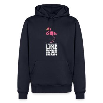 Lustige Flamingo-Grafik - Männer Premium Bio Hoodie - Navy - Vorne - Nico (187cm)