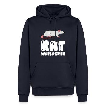 Chuchoteur de rat - Sweat à capuche Premium bio Homme - bleu marine - Devant - Nico (187cm)