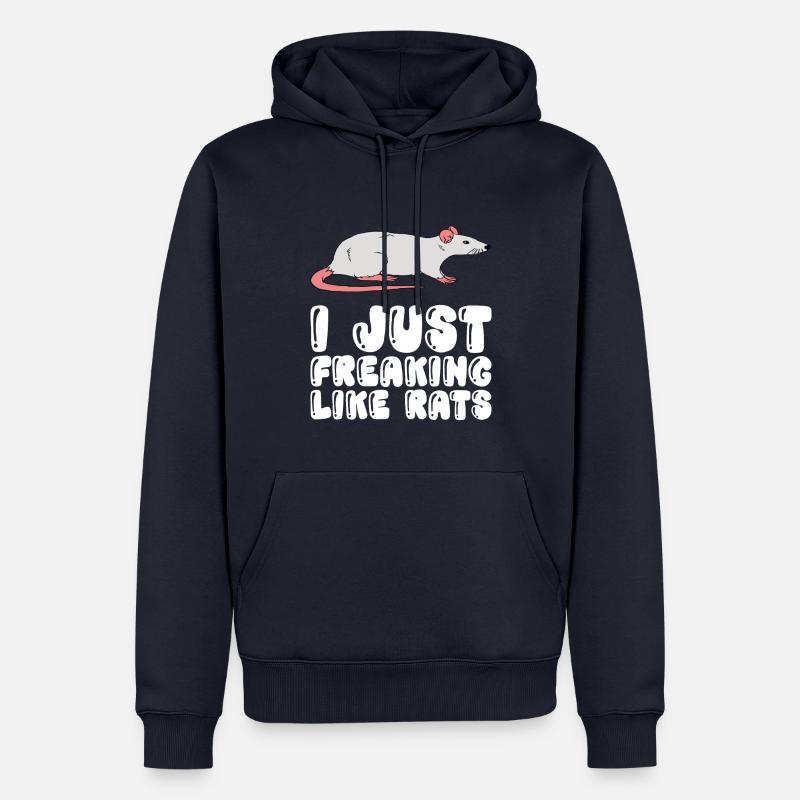 J’aime vraiment les rats - Sweat à capuche Premium bio Homme - bleu marine