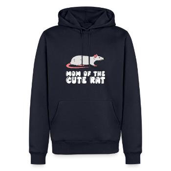 La mère du rat mignon - Sweat à capuche Premium bio Homme - bleu marine - Devant - Nico (187cm)