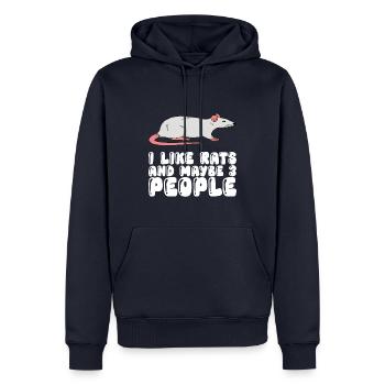 Ich Mag Ratten Und Vielleicht 3 Menschen - Männer Premium Bio Hoodie - Navy - Vorne - Nico (187cm)