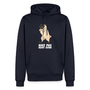 Best Pug Aunt Ever - Men’s Premium Organic Hoodie - navy - Front - Nico (187cm)