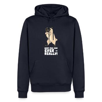 Meilleur père carlin jamais vraiment - Sweat à capuche Premium bio Homme - bleu marine - Devant - Nico (187cm)