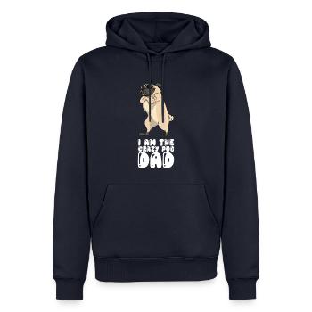 Je suis le papa fou - Sweat à capuche Premium bio Homme - bleu marine - Devant - Nico (187cm)