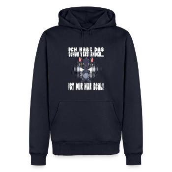 Ich Habe Das Schon Verstanden Ist Mir Nur Egal - Männer Premium Bio Hoodie - Navy - Vorne - Nico (187cm)