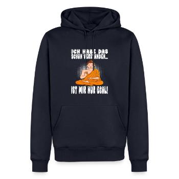 Ich Habe Das Schon Verstanden Ist Mir Nur Egal - Männer Premium Bio Hoodie - Navy - Vorne - Nico (187cm)