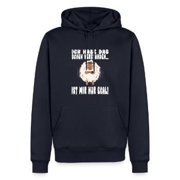 Ich Habe Das Schon Verstanden Ist Mir Nur Egal - Männer Premium Bio Hoodie - Navy - Vorne - Nico (187cm)