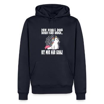 Ich Habe Das Schon Verstanden Ist Mir Nur Egal - Männer Premium Bio Hoodie - Navy - Vorne - Nico (187cm)