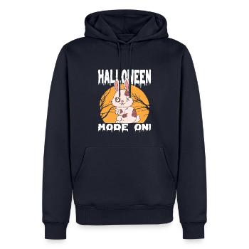 Halloween Zombie Animaux Halloween Lapin - Sweat à capuche Premium bio Homme - bleu marine - Devant - Nico (187cm)