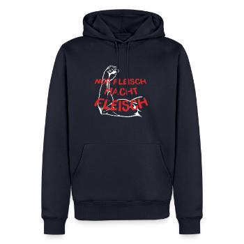 Nur Fleisch Macht Fleisch - Männer Premium Bio Hoodie - Navy - Vorne - Nico (187cm)