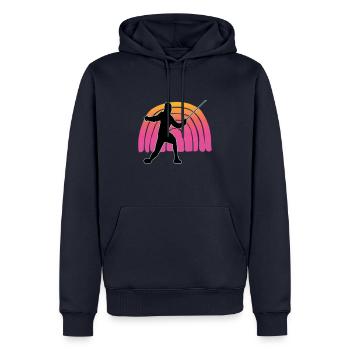 Escrime Escrime Escrime sportive - Sweat à capuche Premium bio Homme - bleu marine - Devant - Nico (187cm)
