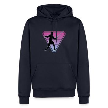 Escrime Escrime Escrime sportive - Sweat à capuche Premium bio Homme - bleu marine - Devant - Nico (187cm)