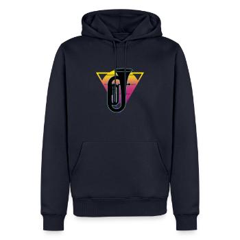 Joueur de tuba Tuba Instrument de musique - Sweat à capuche Premium bio Homme - bleu marine - Devant - Nico (187cm)