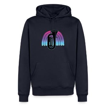 Joueur de tuba Tuba Instrument de musique - Sweat à capuche Premium bio Homme - bleu marine - Devant - Nico (187cm)