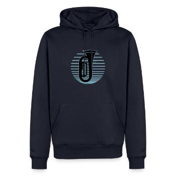 Joueur de tuba Tuba Instrument de musique - Sweat à capuche Premium bio Homme - bleu marine - Devant - Nico (187cm)