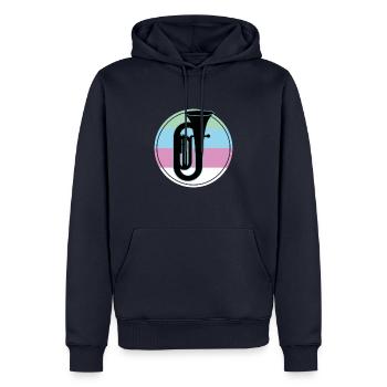 Joueur de tuba Tuba Instrument de musique - Sweat à capuche Premium bio Homme - bleu marine - Devant - Nico (187cm)