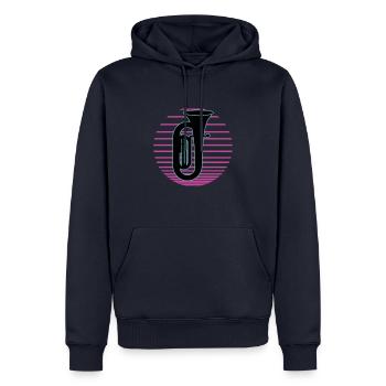 Joueur de tuba Tuba Instrument de musique - Sweat à capuche Premium bio Homme - bleu marine - Devant - Nico (187cm)