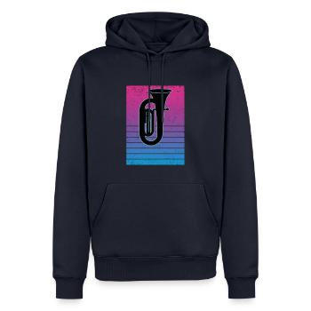 Joueur de tuba Tuba Instrument de musique - Sweat à capuche Premium bio Homme - bleu marine - Devant - Nico (187cm)