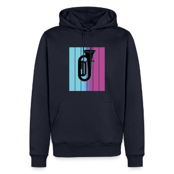 Joueur de tuba Tuba Instrument de musique - Sweat à capuche Premium bio Homme - bleu marine - Devant - Nico (187cm)