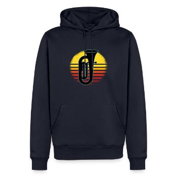 Joueur de tuba Tuba Instrument de musique - Sweat à capuche Premium bio Homme - bleu marine - Devant - Nico (187cm)