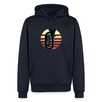 Joueur de tuba Tuba Instrument de musique - Sweat à capuche Premium bio Homme - bleu marine - Devant - Nico (187cm)