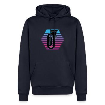 Joueur de tuba Tuba Instrument de musique - Sweat à capuche Premium bio Homme - bleu marine - Devant - Nico (187cm)