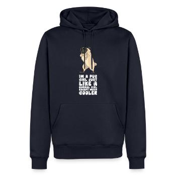 At A Pug Girl - Men’s Premium Organic Hoodie - navy - Front - Nico (187cm)