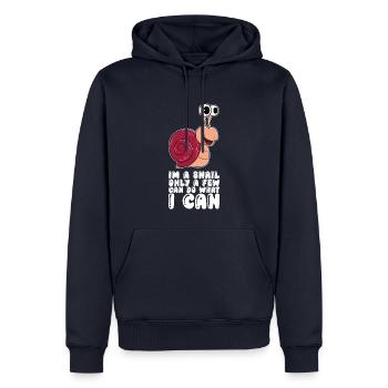 Ich Bin Eine Schnecke - Männer Premium Bio Hoodie - Navy - Vorne - Nico (187cm)