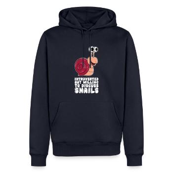 Introvertiert Über Schnecken Zu Sprechen - Männer Premium Bio Hoodie - Navy - Vorne - Nico (187cm)