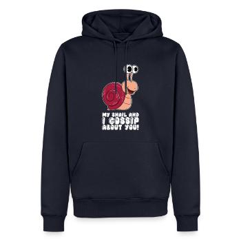 Meine Schnecke Und Ich Klatschen Über Dich - Männer Premium Bio Hoodie - Navy - Vorne - Nico (187cm)