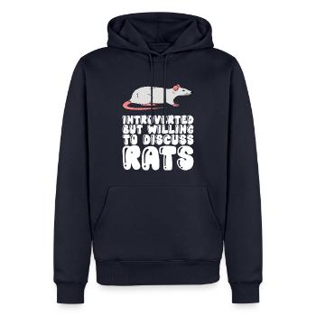Introvertiert Über Ratten Zu Sprechen - Männer Premium Bio Hoodie - Navy - Vorne - Nico (187cm)
