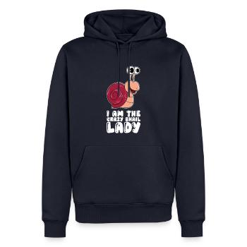 Ich Bin Die Verrückte Schneckendame - Männer Premium Bio Hoodie - Navy - Vorne - Nico (187cm)