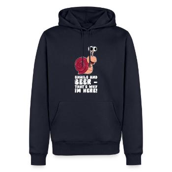 Schnecken Und Bier Deshalb Bin Ich Hier - Männer Premium Bio Hoodie - Navy - Vorne - Nico (187cm)