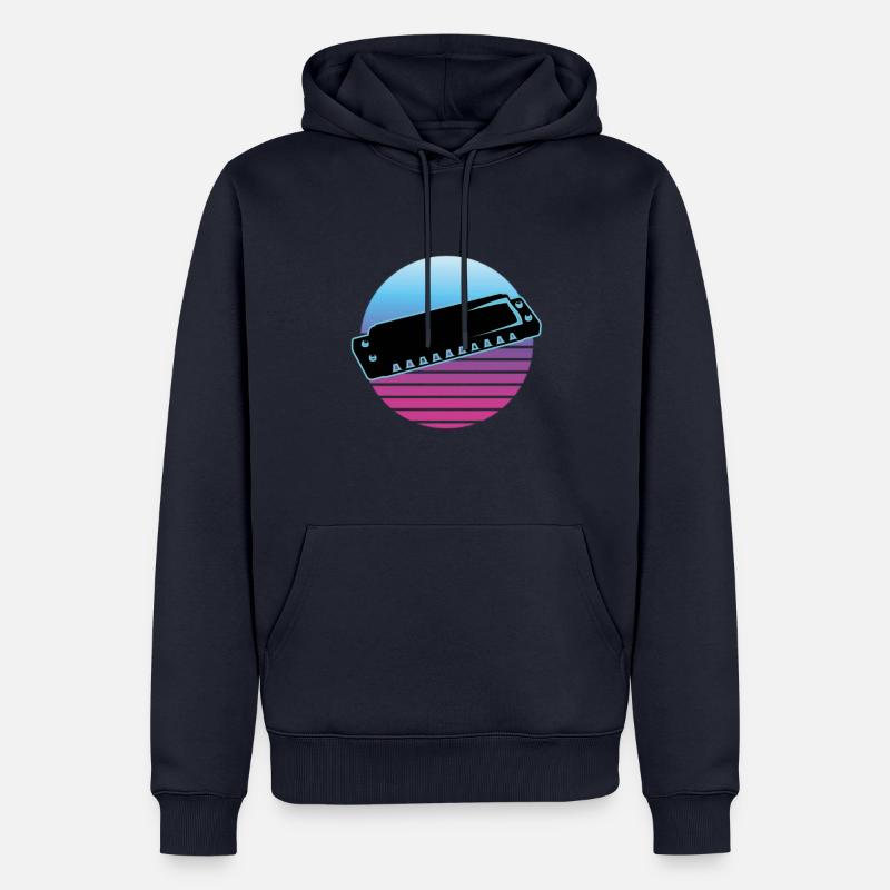 Harmonica - Sweat à capuche Premium bio Homme - bleu marine