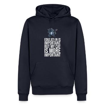 Dabbing Cat Funny Cat - Sweat à capuche Premium bio Homme - bleu marine - Devant - Nico (187cm)