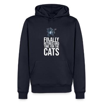 Dabbing Cat Funny Cat - Sweat à capuche Premium bio Homme - bleu marine - Devant - Nico (187cm)